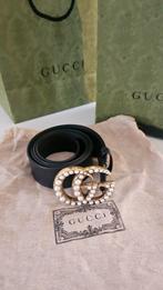 Als nieuwe zwarte Gucci riem met parels 100 cm, Ophalen of Verzenden, Zo goed als nieuw, Zwart, Tailleriem