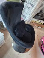 Velvet zitstoel, Huis en Inrichting, Stoelen, Ophalen, Zwart, Eén