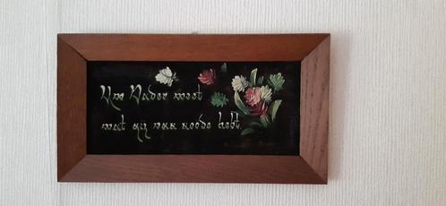 Fries Schilderij met Bloemmotief en Tekst, Antiek en Kunst, Kunst | Overige Kunst, Ophalen