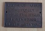 Messing 'Niet gebruiken toilet', Verzamelen, Verzenden, Gebruikt, Trein, Overige typen
