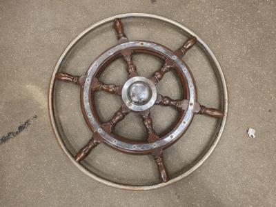 Stuurwiel hout met hoepel (52 cm), Watersport en Boten, Bootonderdelen, Gebruikt