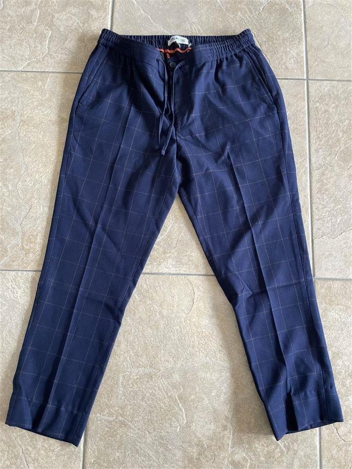 Ed Walters 36 Korte Jogger Fit Marineblauwe Geruite Trekkoor, Kleding | Heren, Broeken en Pantalons, Zo goed als nieuw, Ophalen of Verzenden