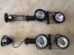 Industriële plafondlampen met dubbele spots – set van 2, Huis en Inrichting, Lampen | Spots, Ophalen, Metaal of Aluminium, Zo goed als nieuw