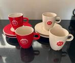 Douwe Egberts kop en schotelset, 4x, DE, z.g.a.n., Ophalen of Verzenden, Zo goed als nieuw, Overige stijlen, Kop(pen) en/of Schotel(s)