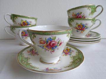 Salisbury Bone China kop en schotel bloem decor 5 stuks beschikbaar voor biedingen