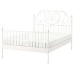 Bed Leirvik Ikea, 140x200, wit, metaal, Huis en Inrichting, Ophalen, Gebruikt, Wit, Romantisch