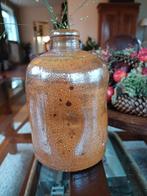 Oude Franse Grespot Brocante gres fles karaf kerst, Antiek en Kunst, Ophalen of Verzenden