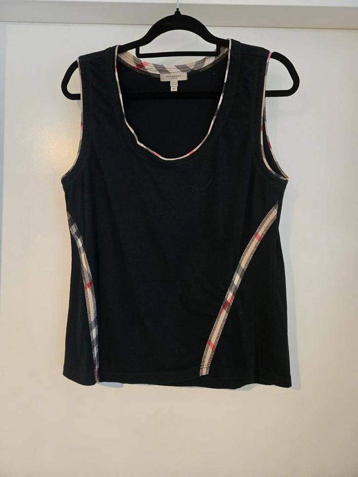 Burberry zwarte top met xl, Kleding | Dames, Tops, Zo goed als nieuw, Maat 46/48 (XL) of groter, Zwart, Zonder mouw, Verzenden