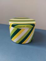 Vintage Massilly France Blik Geel Groen Gestreept, Verzamelen, Blikken, Ophalen of Verzenden, Gebruikt, Overige