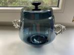 Deens paars/blauw glazen potje met deksel. Holmegaard?, Ophalen of Verzenden
