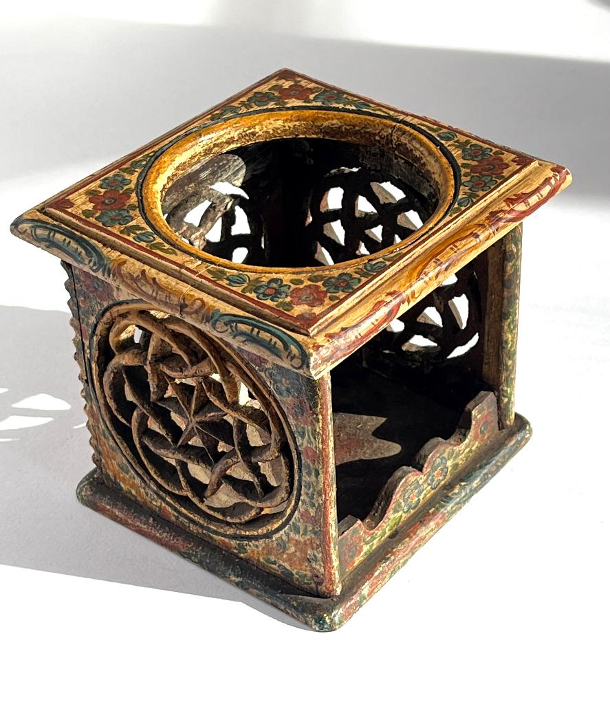 Antiek 18e eeuw Komfoortje Hindeloopen hoogte 10cm Theelicht, Ophalen of Verzenden