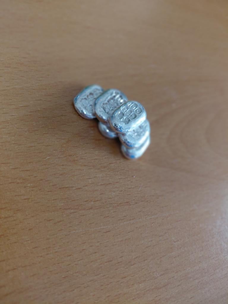 Skull and bones 10 gram baartjes, Ophalen of Verzenden, Zilver