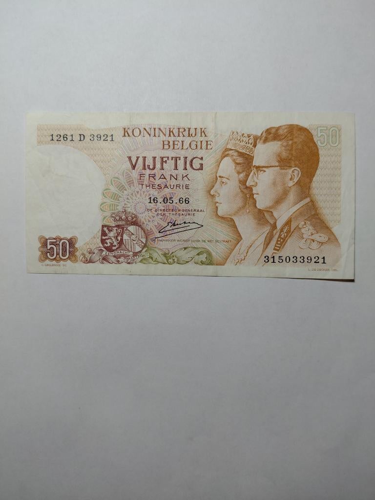 België 50 francs 1966, Postzegels en Munten, Bankbiljetten | België, Ophalen of Verzenden
