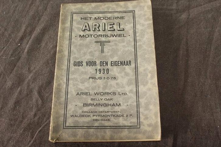 Ariel 1930 motorrijwiel gids voor eigenaar instructie boekje, Motoren, Handleidingen en Instructieboekjes, Overige merken, Ophalen of Verzenden