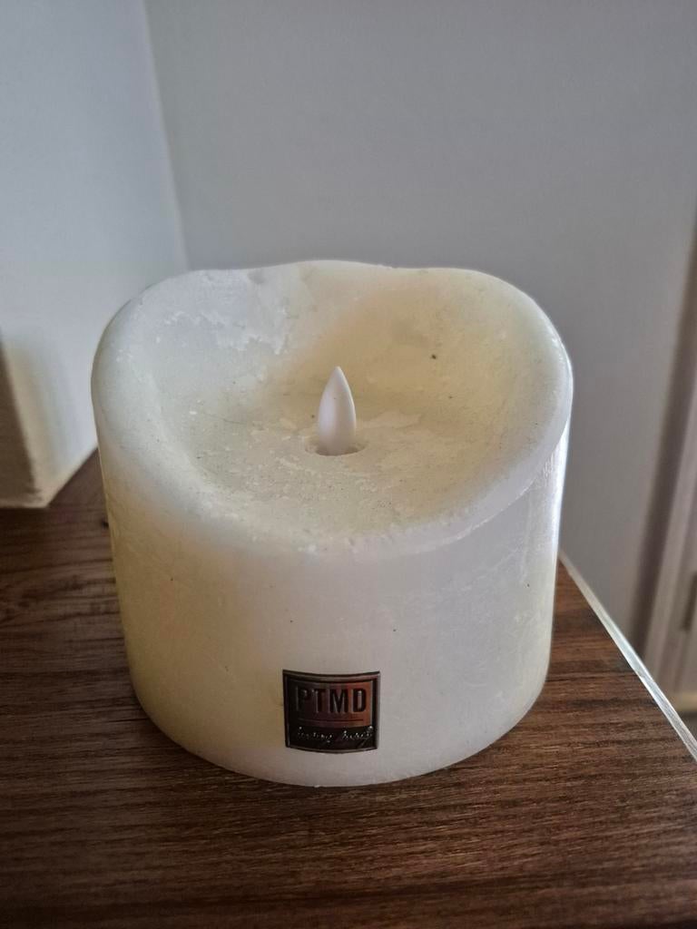 PTMD Living Kaars LED - Ecru, Huis en Inrichting, Woonaccessoires | Kandelaars en Kaarsen, Overige materialen, Gebruikt, Ophalen of Verzenden