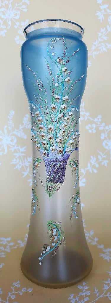 Grote geëmailleerde Legras vaas uit de art nouveau periode, Antiek en Kunst, Ophalen of Verzenden