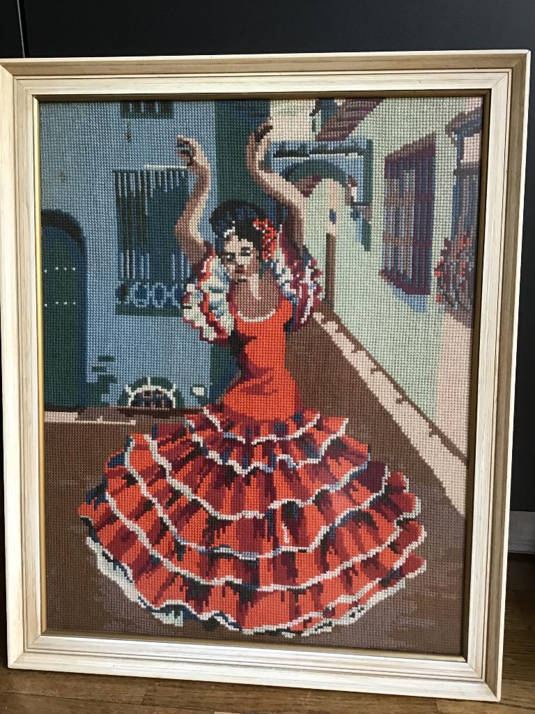 Schilderij Spaanse danseres geboorduurd, Ophalen