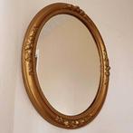 Vintage stijl ovale wandspiegel met gouden ornamenten., Ophalen of Verzenden, Minder dan 50 cm