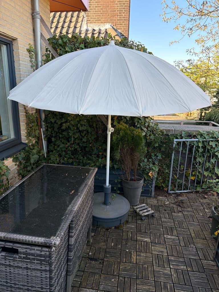 Gratis parasol voor terras of balkon, Tuin en Terras, Parasols, Ophalen, Gebruikt, 2 tot 3 meter, Stokparasol