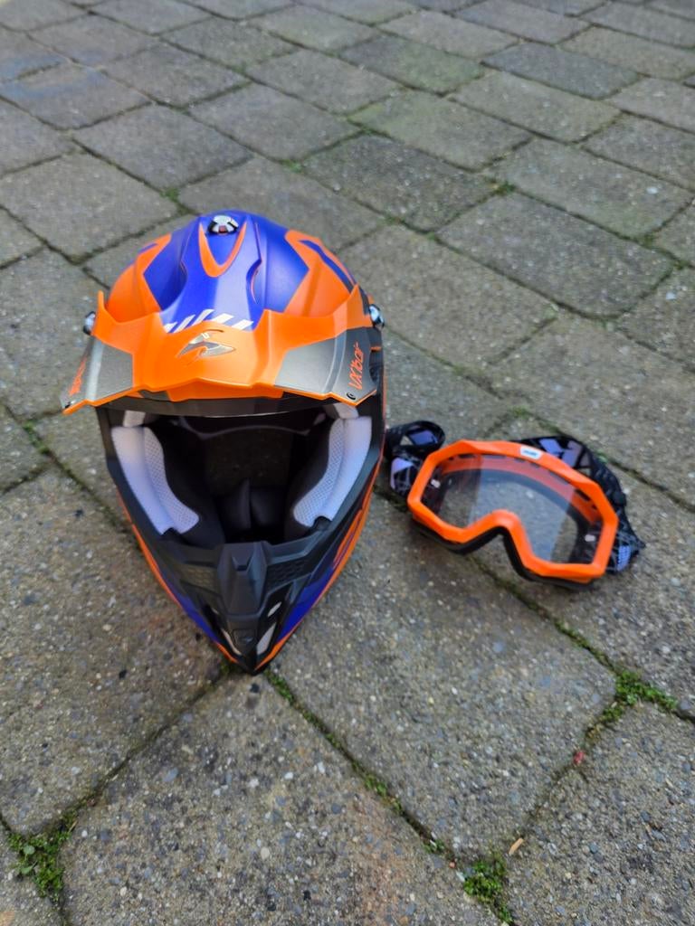 Scorpion VX16air motorcross helm met crossbril - Maat S, Motoren, Kinderen, Overige typen, Nieuw zonder kaartje, S