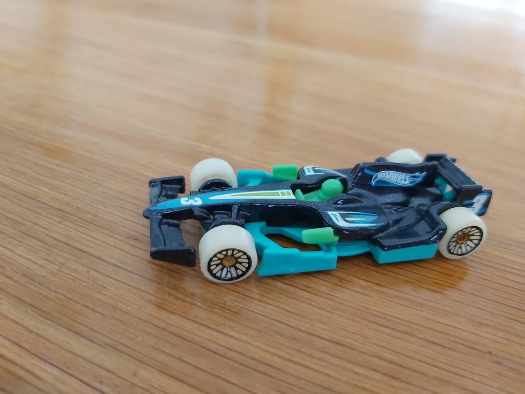 Hot Wheels Formule 1 Raceauto - Zwart/Turquoise, Ophalen of Verzenden, Gebruikt, Auto