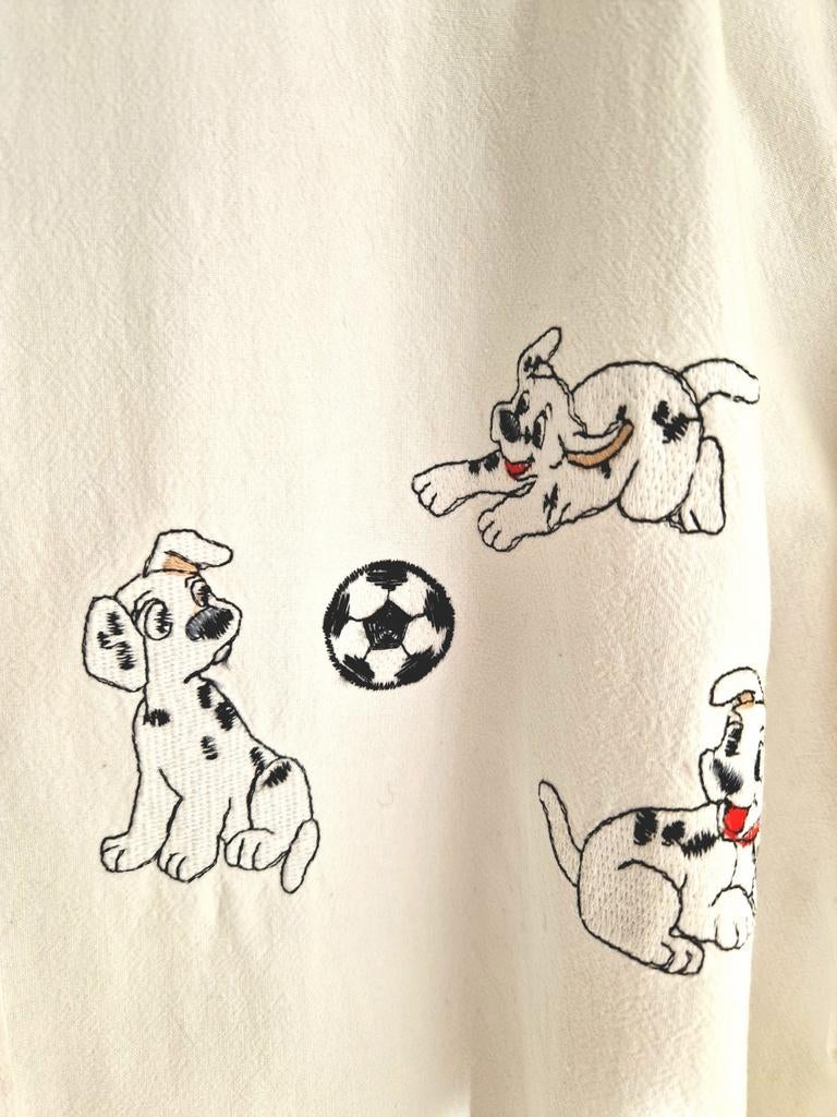 Schattig vintage overhemd/blouse met disney dalmatiërs, Ophalen of Verzenden, Zo goed als nieuw, Maat 46/48 (XL) of groter, Wit