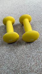 Tunturi Dumbbell set - 2 x 1,5 kg - Vinyl - Geel, Ophalen of Verzenden, Zo goed als nieuw, Armen, Halterset