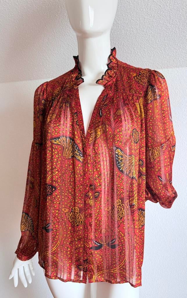 BA&SH DANILA RUFFLE BLOUSE MAAT 2 (38) NEW €205 💖💖💖, Kleding | Dames, Blouses en Tunieken, Ophalen of Verzenden, Zo goed als nieuw