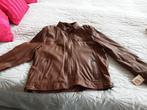 Sportief cognac kleurig leren jasje, Ophalen of Verzenden, Nieuw, Maat 56/58 (XL), Bruin