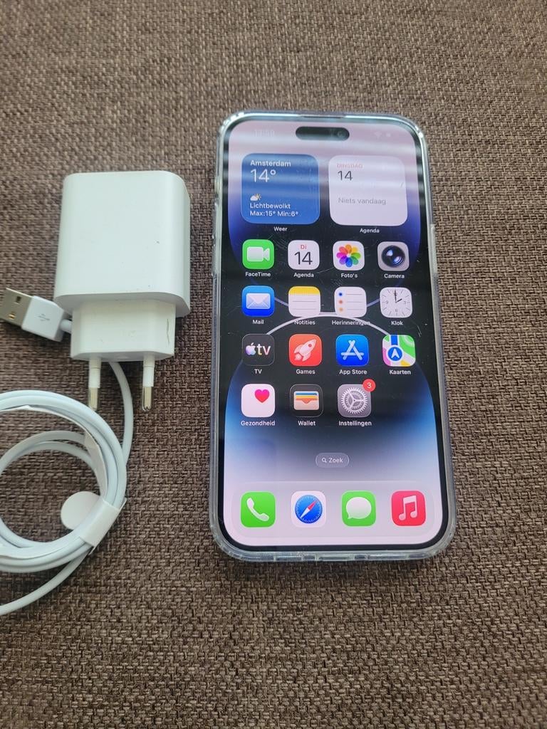 Iphone 14 pro max, Telecommunicatie, Mobiele telefoons | Apple iPhone, Ophalen, 128 GB, Zwart, Zo goed als nieuw