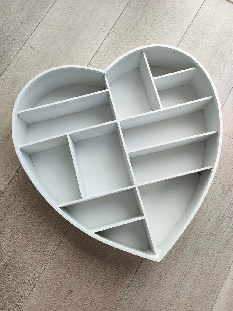 Decoratie hart letterbak - Wit houten wandrekje, Ophalen, Gebruikt, Wanddecoratie