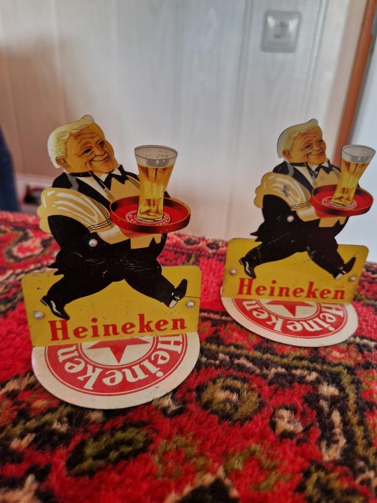 Heineken ober bonnetjes houders 1950, Ophalen of Verzenden, Metaal of Blik, Overige thema's