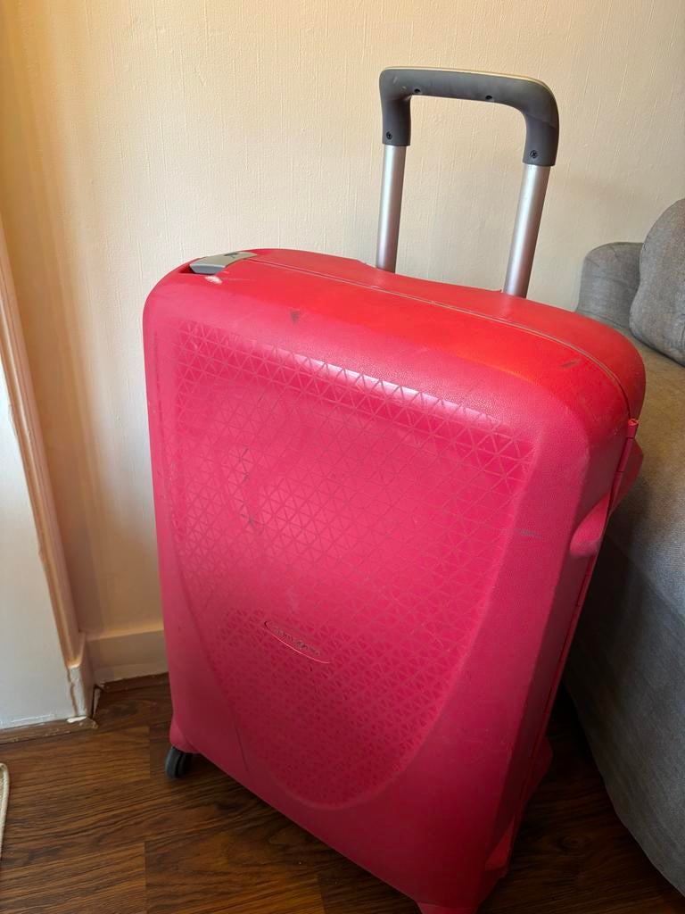 Samsonite Spinner Koffer Roze - Handige Reiskoffer, Wieltjes, Gebruikt, Hard kunststof, 45 tot 55 cm