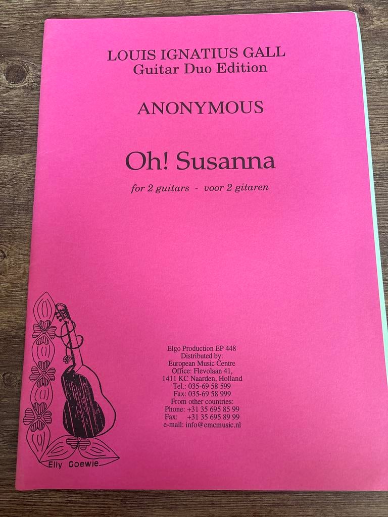 Oh! Susanna bladmuziek voor 2 gitaren, Muziek en Instrumenten, Ophalen of Verzenden, Artiest of Componist, Populair, Gitaar