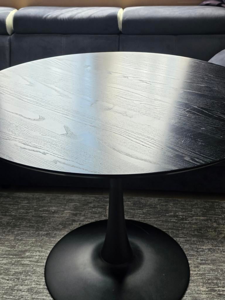 Moderne zwarte eetentafel - Rond, 4 personen, Huis en Inrichting, Tafels | Eettafels, Overige houtsoorten, 50 tot 100 cm, Modern, Scandinavisch