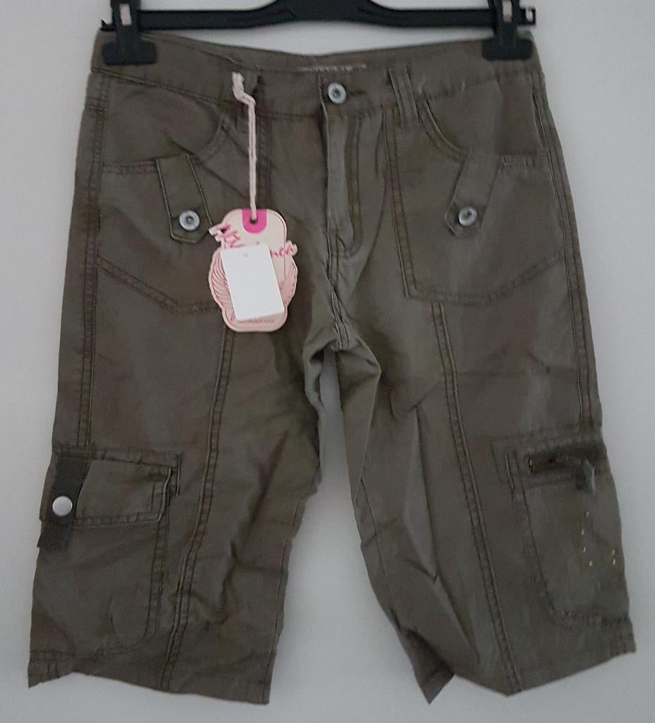 Groen/khaki short/bermuda maat 146 *NIEUW* (0774) a, Broek, Meisje, Alta Linea, Nieuw