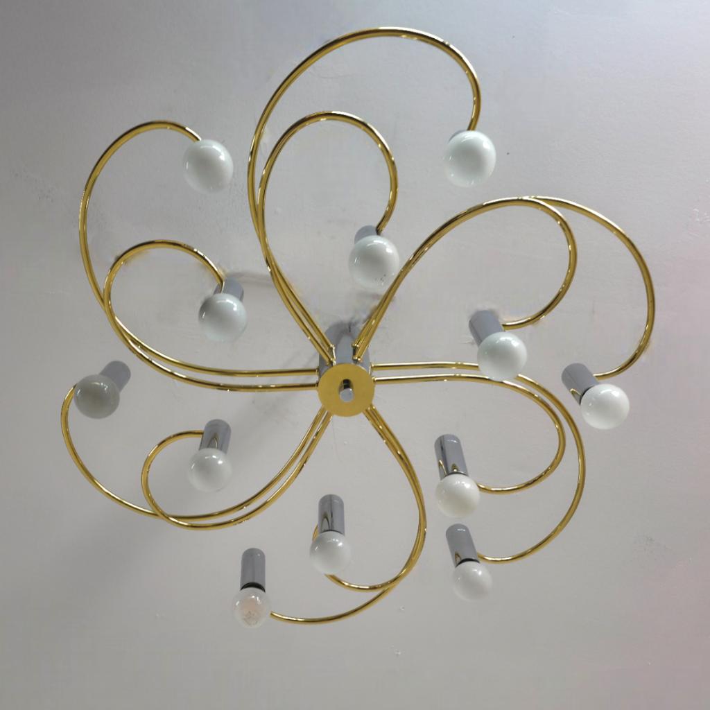 Sputnik plafonnière Sciolari Cossack 12 licht 60cm, Ophalen of Verzenden, Zo goed als nieuw, Metaal