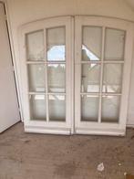 Getoogde openslaande deuren roedeverdeling hardhout, Ophalen, 200 tot 215 cm, Glas, Buitendeur