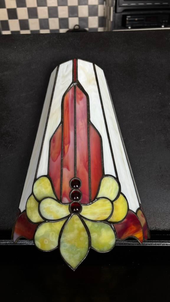 Tiffany wandlamp — glas in lood, Ophalen of Verzenden, Zo goed als nieuw, Glas