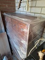 Vintage Apothekers kast (in folie gewrapt), teak, Ophalen, Gebruikt, 5 laden of meer, 100 tot 150 cm