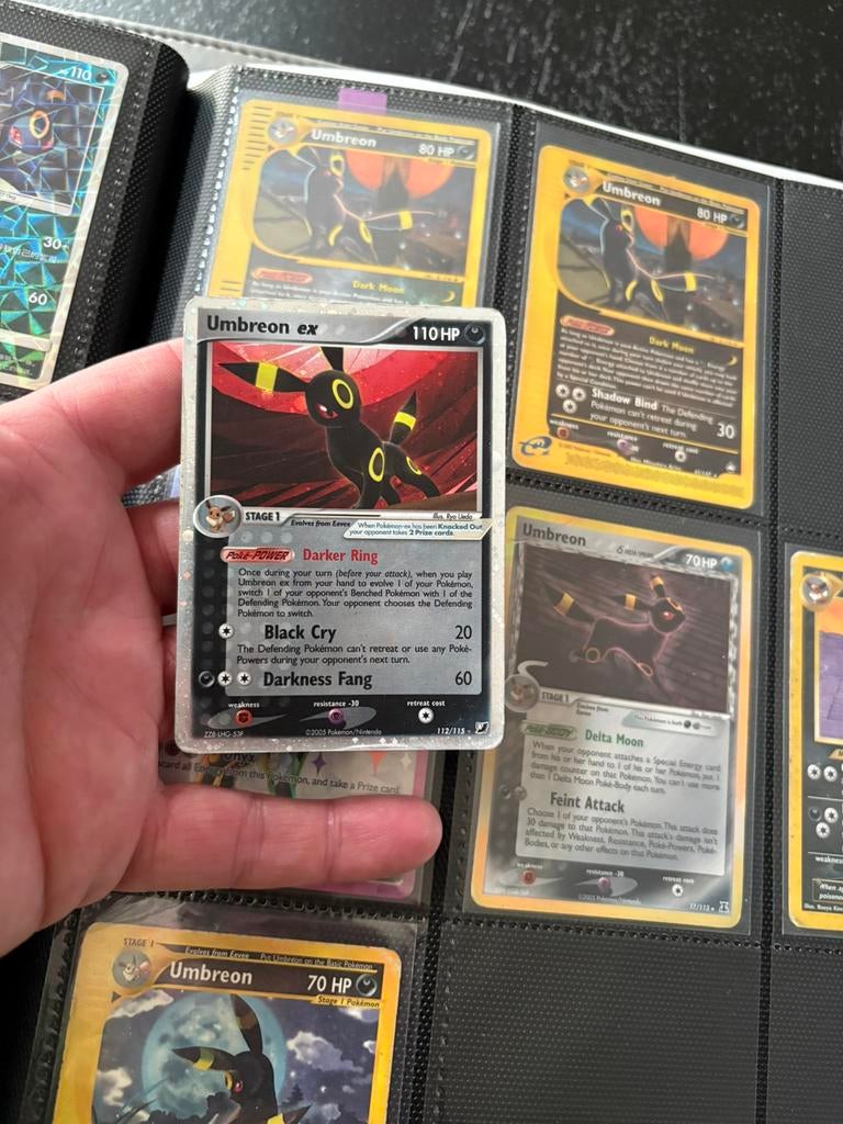Umbreon ex unseen forces, Ophalen of Verzenden, Zo goed als nieuw, Meerdere kaarten, Foil