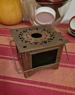 Koperen theelichtje met groen glas, Antiek en Kunst, Ophalen, Koper