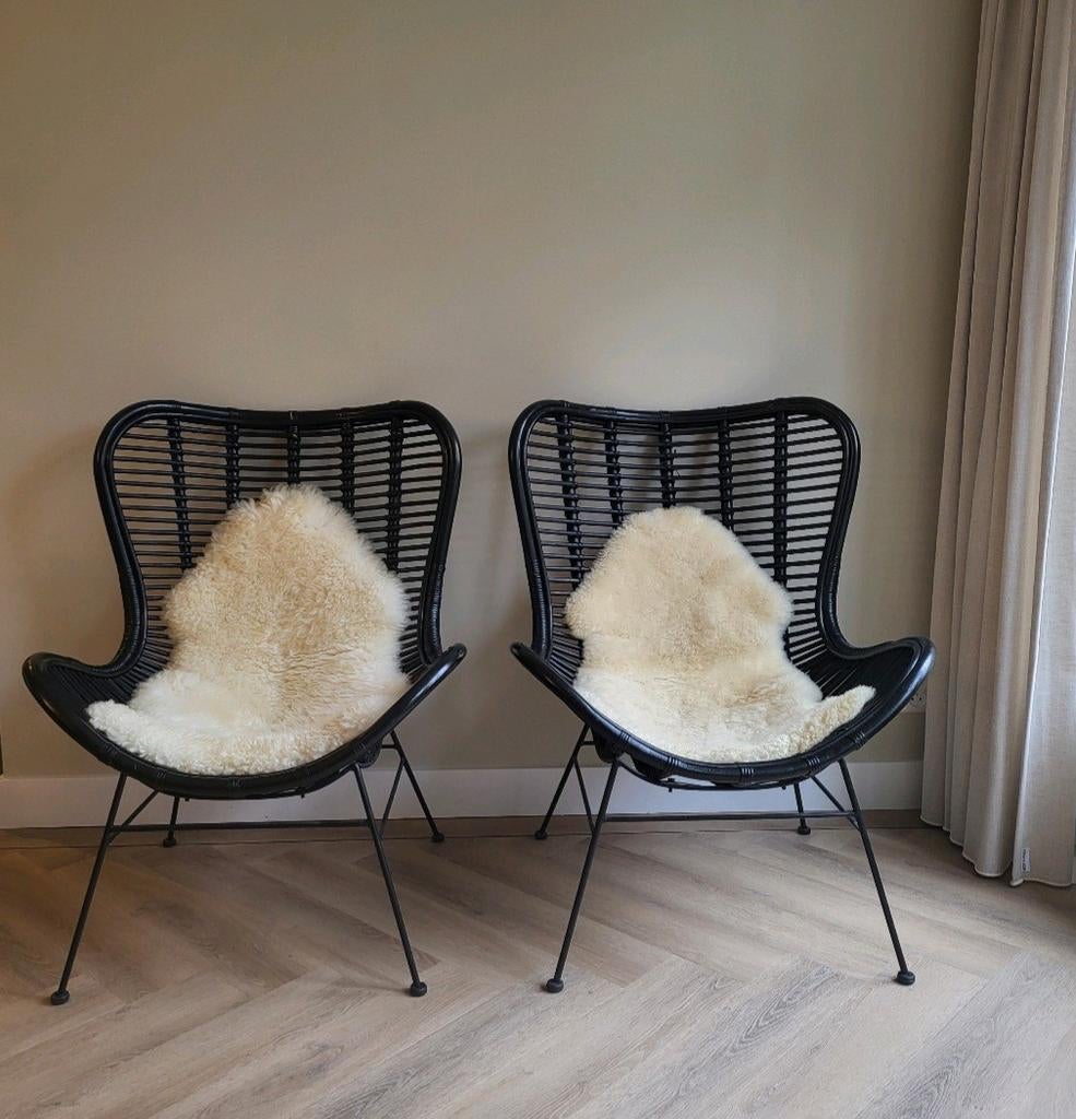 2 zwarte egg chairs (in nieuwstaat), Huis en Inrichting, Ophalen, Zo goed als nieuw, Zwart, Twee