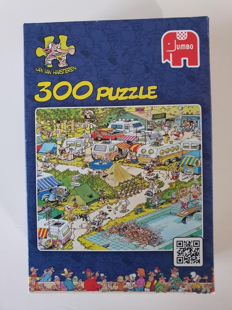 Jan van Haasteren 300 stukjes Camping Chaos, Hobby en Vrije tijd, Denksport en Puzzels, Ophalen, Minder dan 500 stukjes, Zo goed als nieuw
