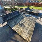 2 steigerhouten lig/loungebedden., Ophalen, Gebruikt, Hout