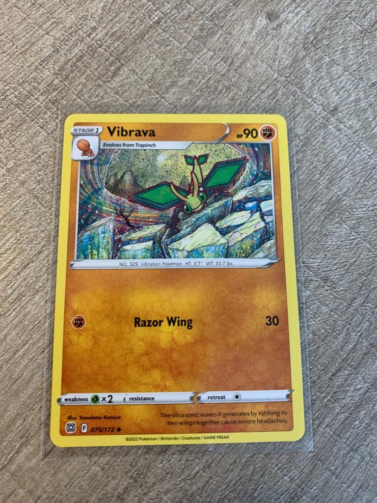 Vibrava 075/172 Brilliant Stars - Pokémon Kaart, Ophalen of Verzenden, Nieuw, Losse kaart