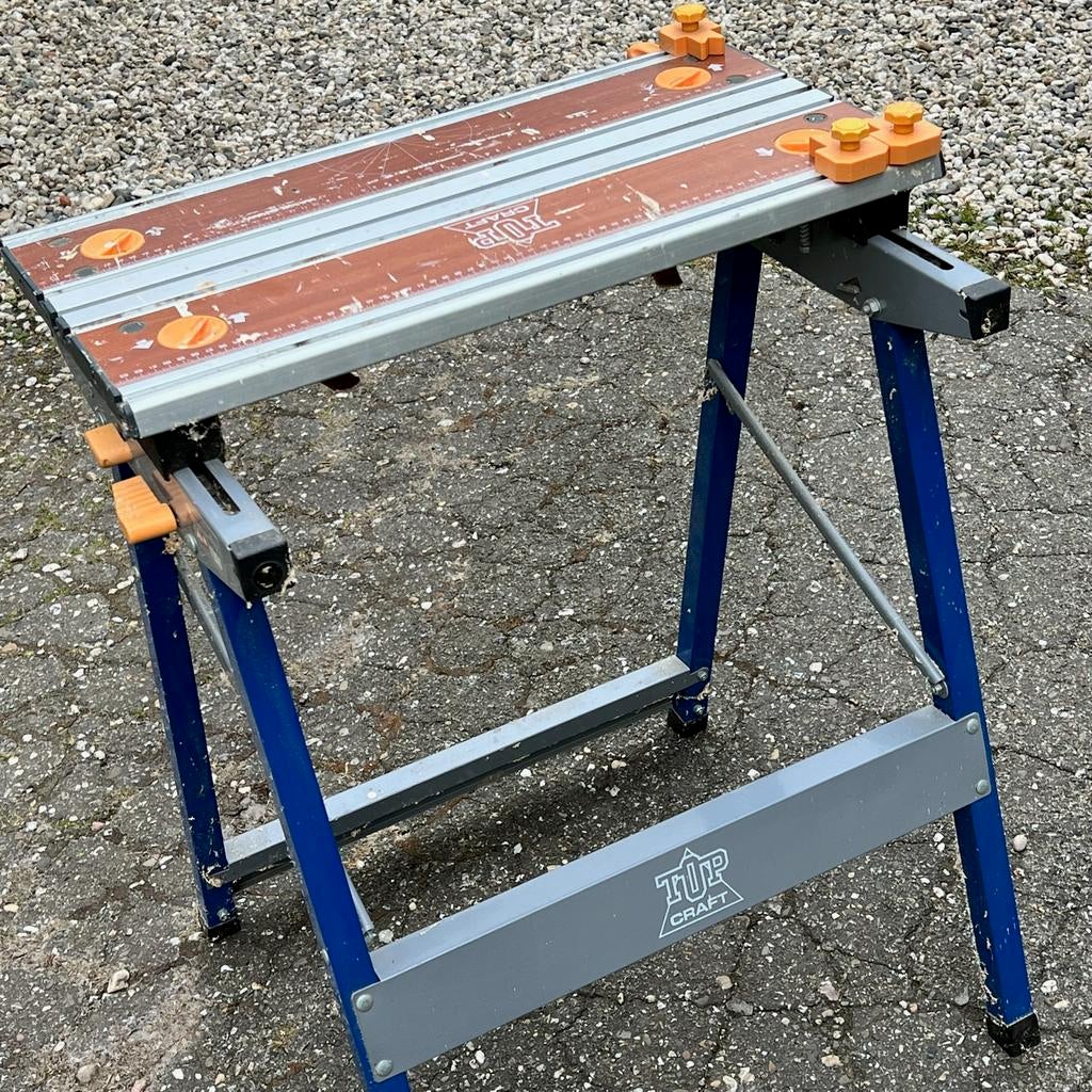Topkraft workmate - Inklapbare werkbank met bankschroef, Doe-het-zelf en Verbouw, Werkbanken, Ophalen of Verzenden, Gebruikt, 70 tot 120 cm