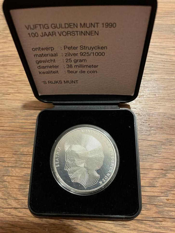 Vijftig Gulden Munt 1990 - 100 Jaar Vorstinnen, Postzegels en Munten, Munten | Nederland, Losse munt, 50 gulden, Koningin Beatrix