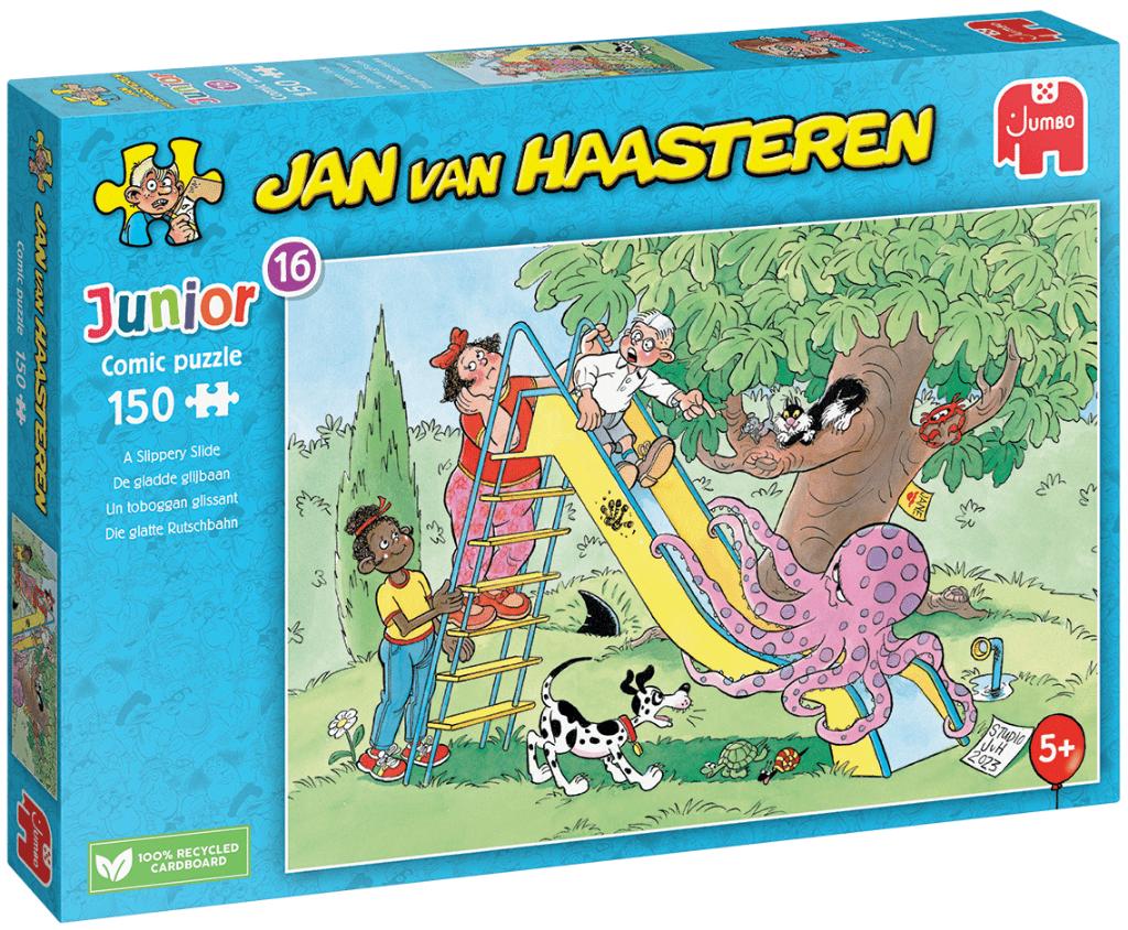 Jan van Haasteren Junior: De Gladde glijbaan 150 stukjes, Ophalen of Verzenden, Minder dan 500 stukjes, Nieuw, Legpuzzel