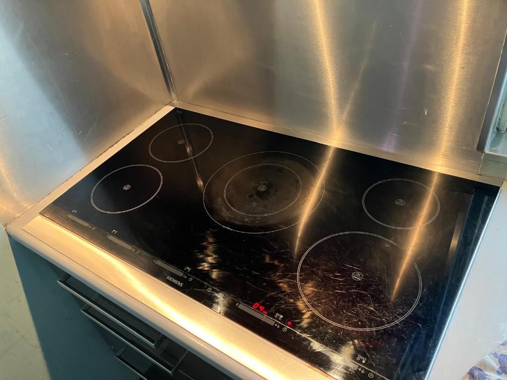 Siemens inductiekookplaat 90cm 5pits slider RVS, Witgoed en Apparatuur, Kookplaten, Ophalen, Gebruikt, Inbouw, Inductie